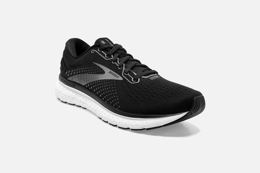 Brooks Glycerin 18 Road Running Shoes Mens - Black/White - OBDGR-7201